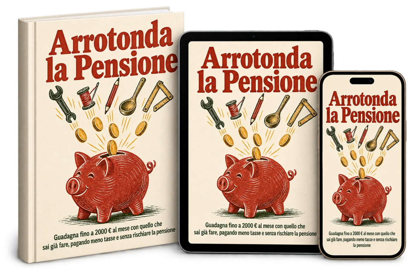 La guida Arrotonda la Pensione: libro, tablet e telefono